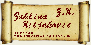 Žaklina Miljaković vizit kartica
